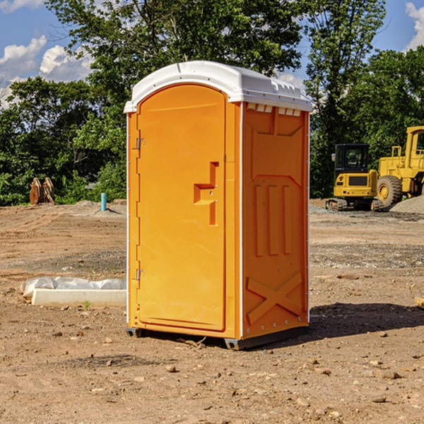 how often are the portable restrooms cleaned and serviced during a rental period in Lamotte